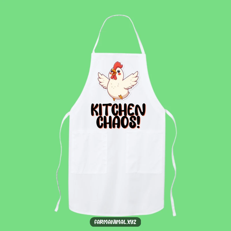 Funny Chicken Flapping Apron: Chef Excited Poultry Kitchen Wear Gift