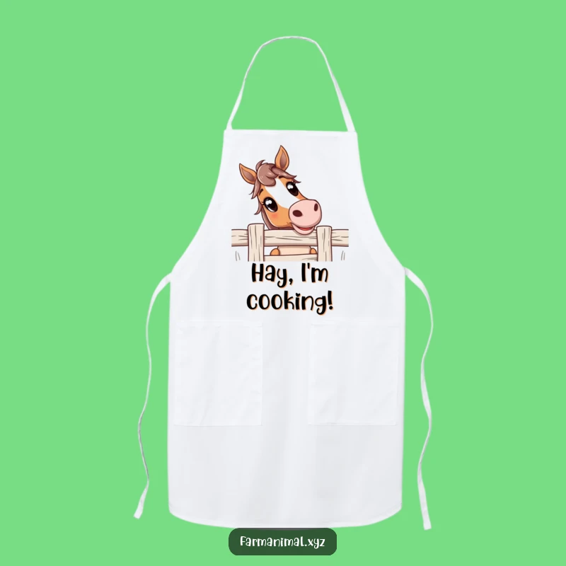 Funny Curious Horse Apron: Kitchen Charm with a Farm Friend - Perfect Funny Cooking Gift!