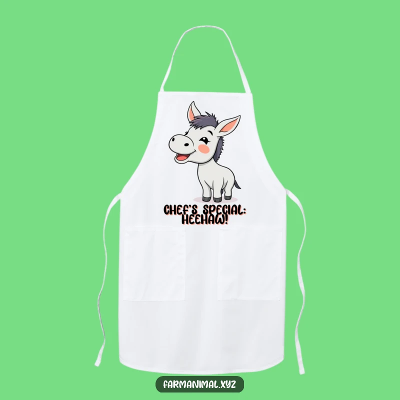 Funny Donkey Braying Apron, Happy Kitchen Wear, Adorable Funny Gift