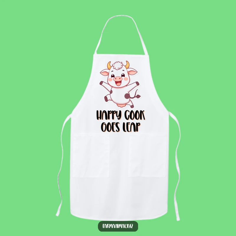 Funny Jumping Cow Apron - Happy Farm Animal Cooking Accessory, Great Gift