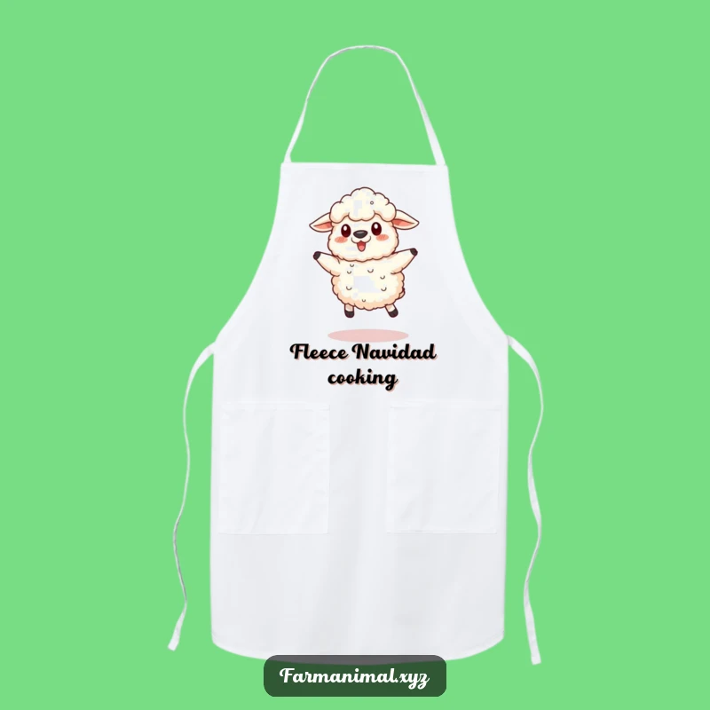 Funny Sheep Jump Apron: Kitchen Fun with a Fluffy Friend - Perfect Funny Cooking Gift!