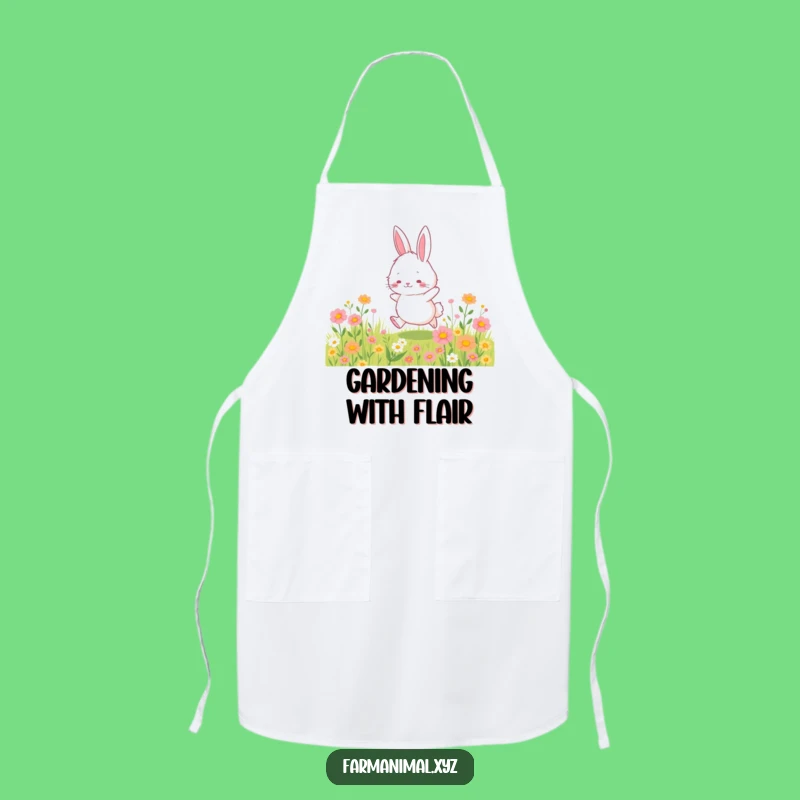 Funny Bunny Apron - Fluffy Bunny Hopping, Kitchen Gift!