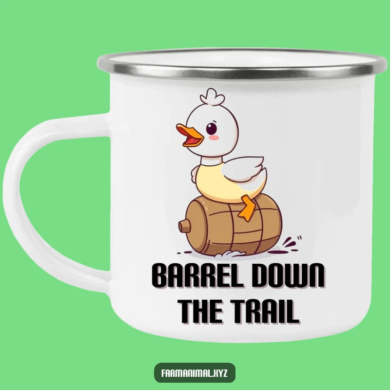 Funny Duck Camping Mug - Durable Barrel Ride, Quacking Adventure, Outdoor Funny Gift