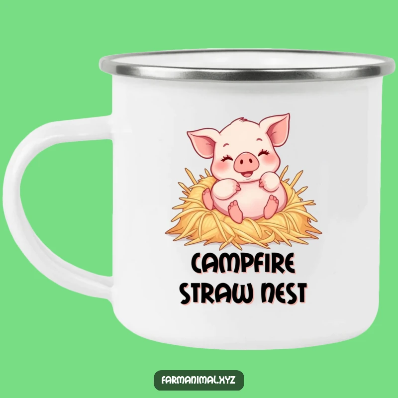 Durable Funny Piglet Straw Camping Mug - Outdoor Joyful Adventures