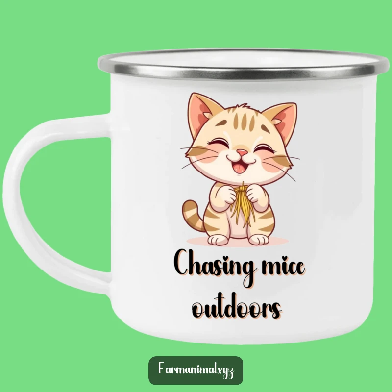 Funny Barn Cat Camping Mug: Adventure Fuel with a Playful Feline - Perfect Outdoor Funny Gift!