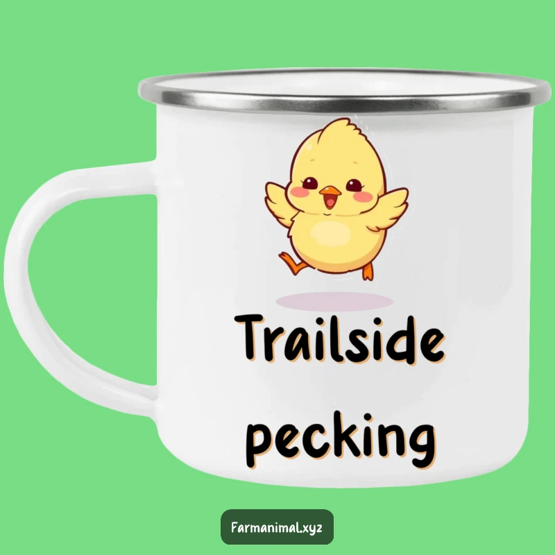 Funny Fluffy Chick Camping Mug: Excitable Hopper, Cute Funny Gift for Outdoors