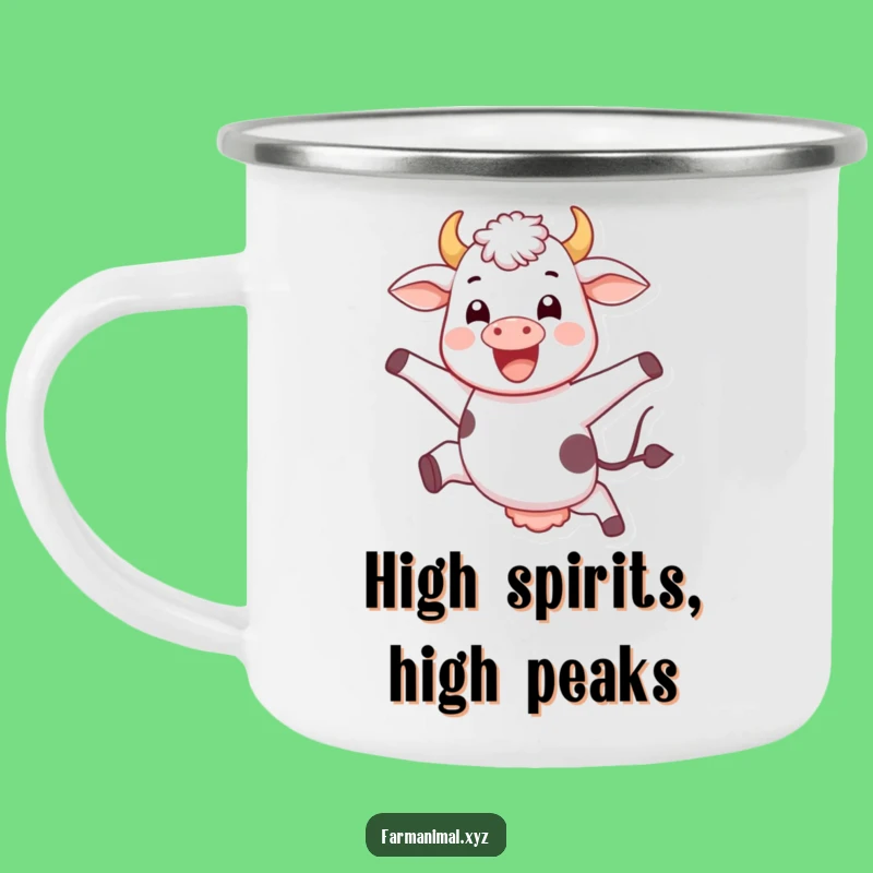 Funny Jumping Cow Camping Mug - Durable Farm Animal Camp Cup, Hilarious Gift