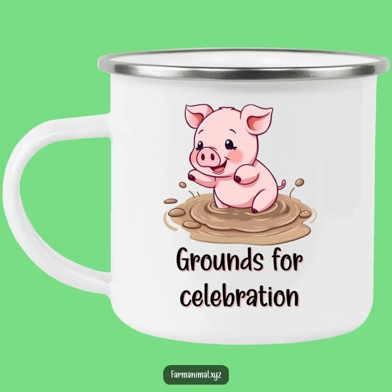 Funny Pig Mud Splash Camping Mug: Durable Fun, Perfect Outdoor Gift