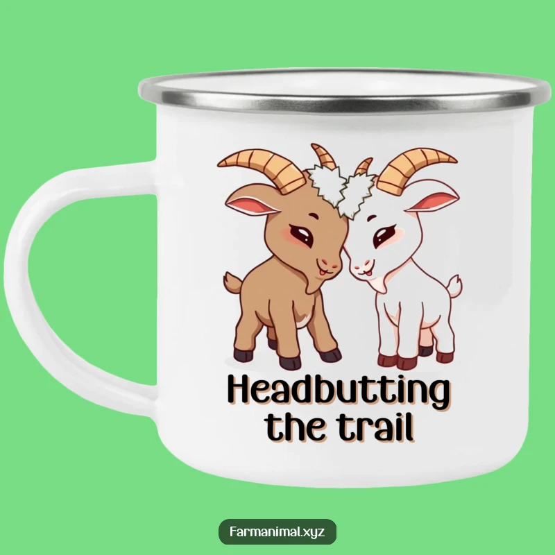 Funny Goat Headbutt Camping Mug, Durable Playful Cup, Great Funny Gift