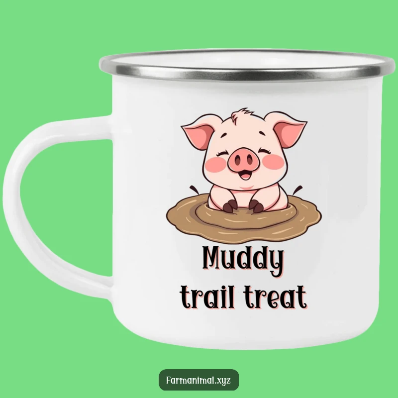 Funny Pig Mud Camping Mug: Happy Camper Swine for Outdoor Fun