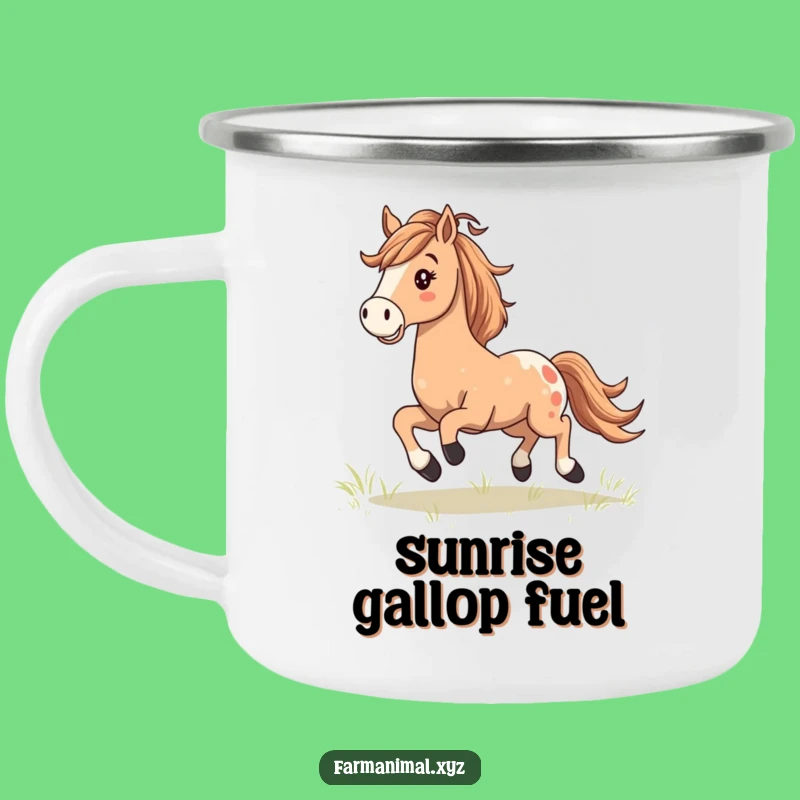 Happy Horse Galloping Camping Mug: Enjoy Your Brew with This Majestic Steed Outdoors