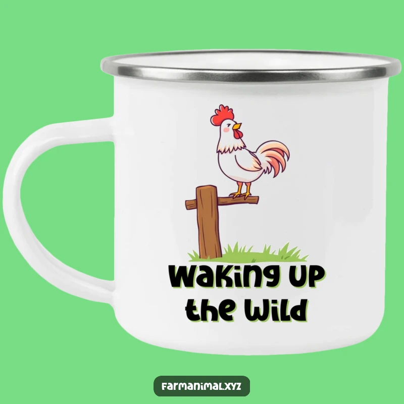 Funny Rooster Crowing Camping Mug: Dawn Patrol Fuel!