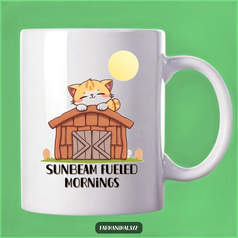 Funny Cat Napping Barn Roof Mug - Cozy Feline Gift for Cat Lovers