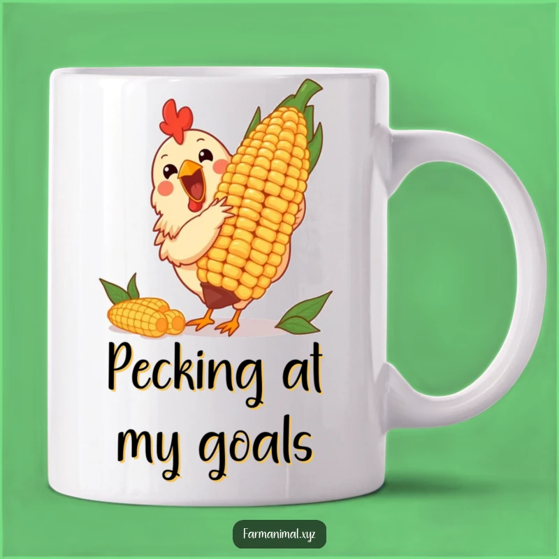 Funny Chicken Corn Mug: Cheerful Poultry Lover Gift for Farm Fresh Mornings