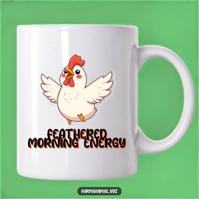 Funny Chicken Flapping Mug: Excited Poultry Wings Beat for Farm Gift