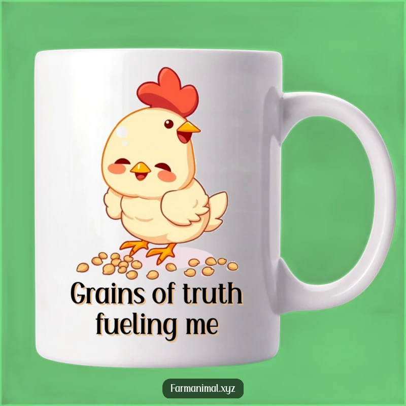 Funny Chicken Pecking Mug - Enthusiastic Bird Coffee Cup, Hilarious Gift