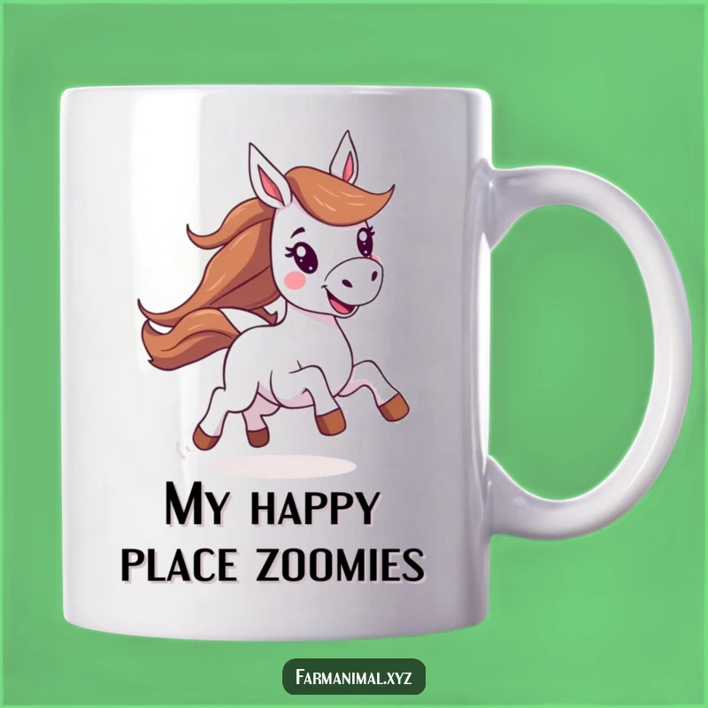 Funny Galloping Horse Mug: Energetic Joyful Equine, Perfect Gift for Animal Lovers