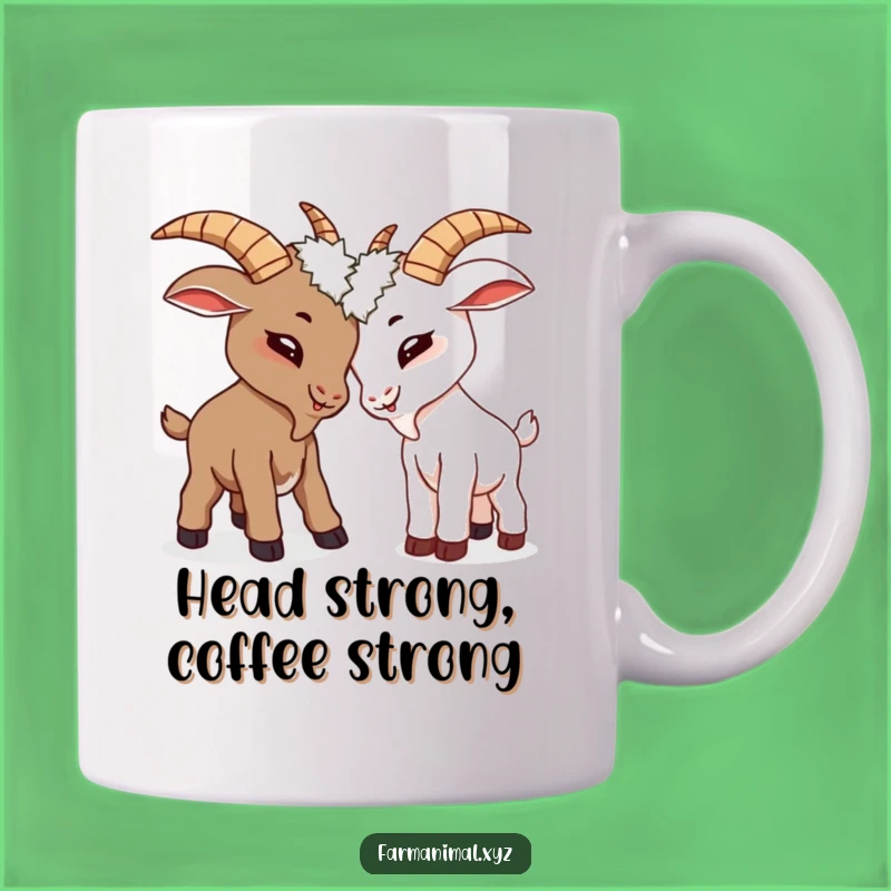 Funny Goat Headbutt Mug, Playful Farm Animal Humor, Perfect Funny Gift