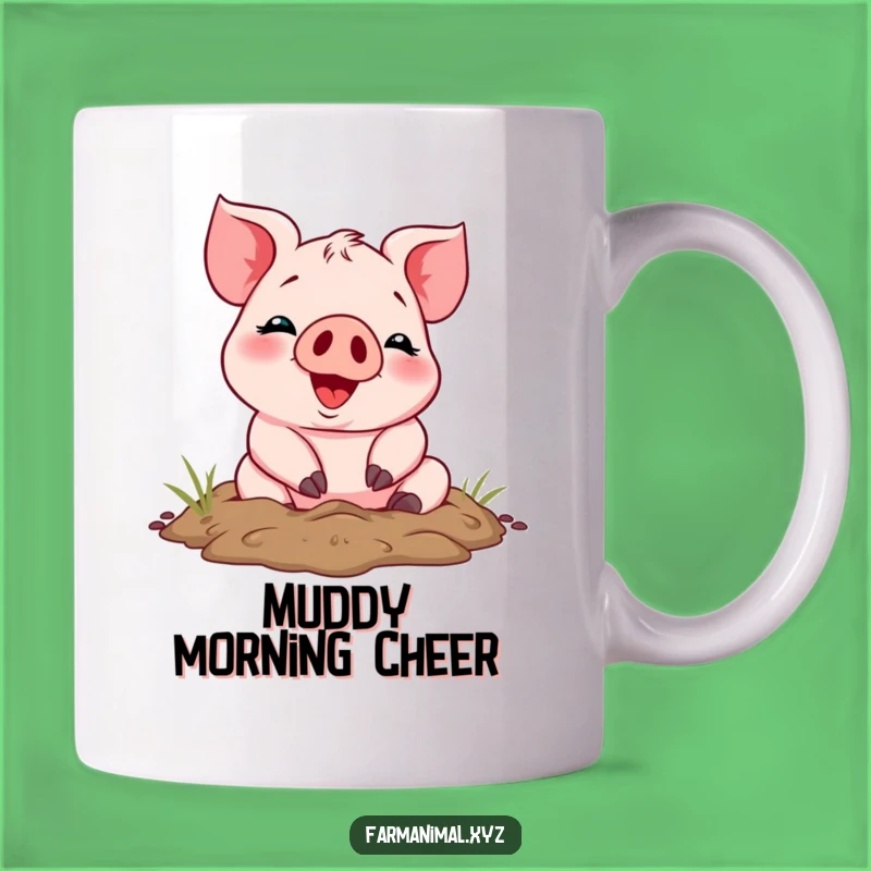Funny Piglet Mud Rolling Mug: Hilarious Swine Humor Gift for Joyful Souls