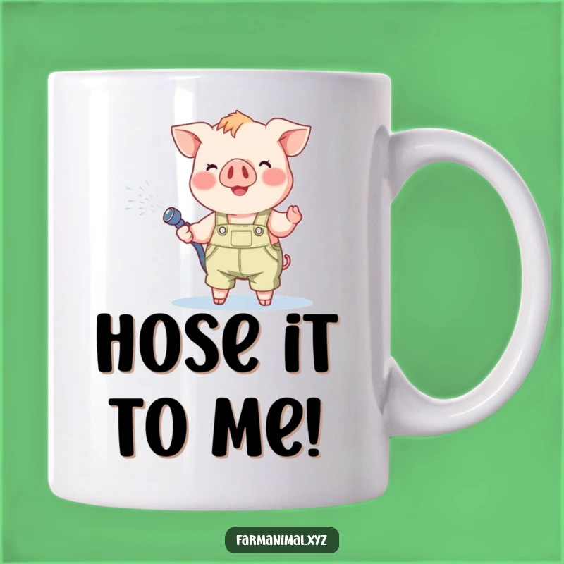 Funny Piglet Sprinkler Mug - Adorable Overalls, Cheerful Garden Fun, Perfect Gift