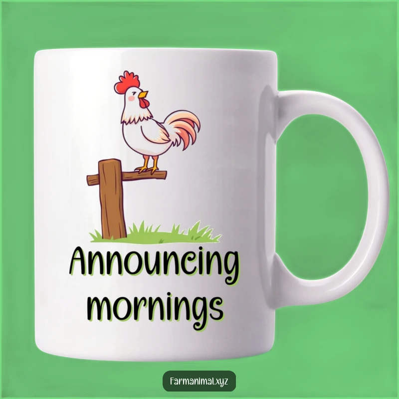 Funny Rooster Crowing Mug: Start Your Day with a Bang!