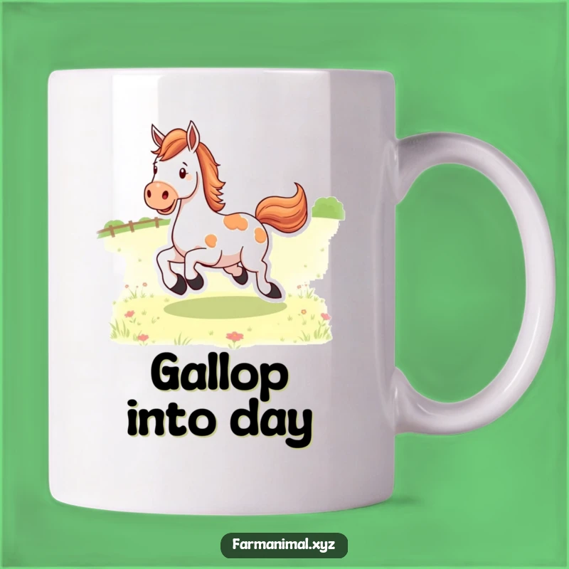 Funny Happy Horse Kicking Heels Mug: Pasture Joyful Gift!