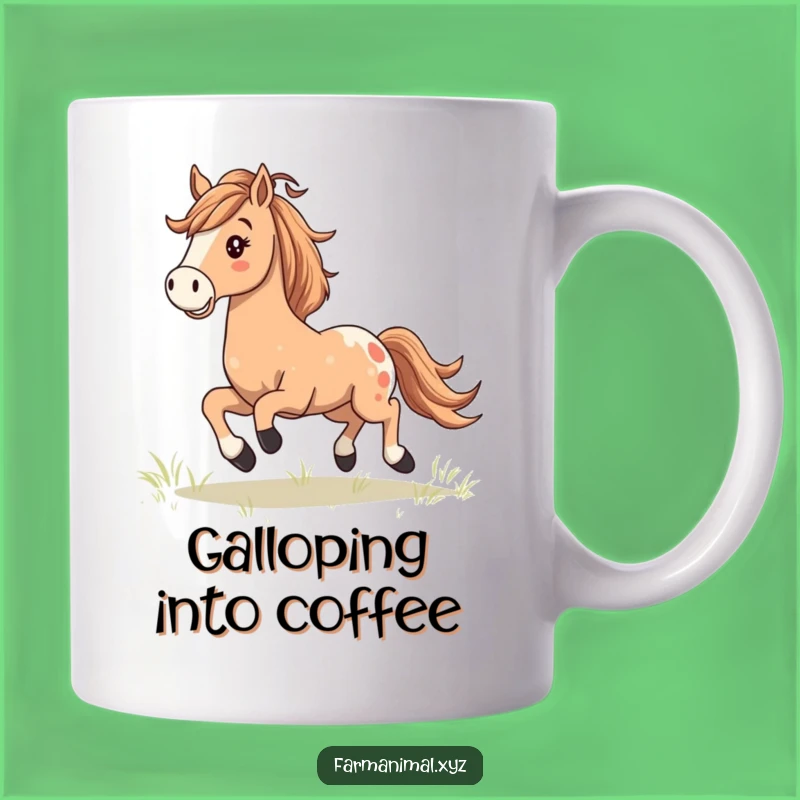 Happy Horse Galloping Mug: A Majestic Steed's Joyful Ride Gift for Equine Lovers