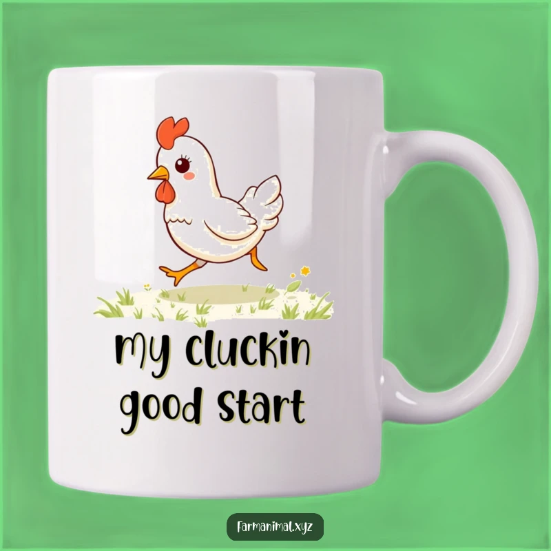 Funny Kawaii Chicken Galloping Mug: Hilarious Farm Animal Gift for Chicken Lovers