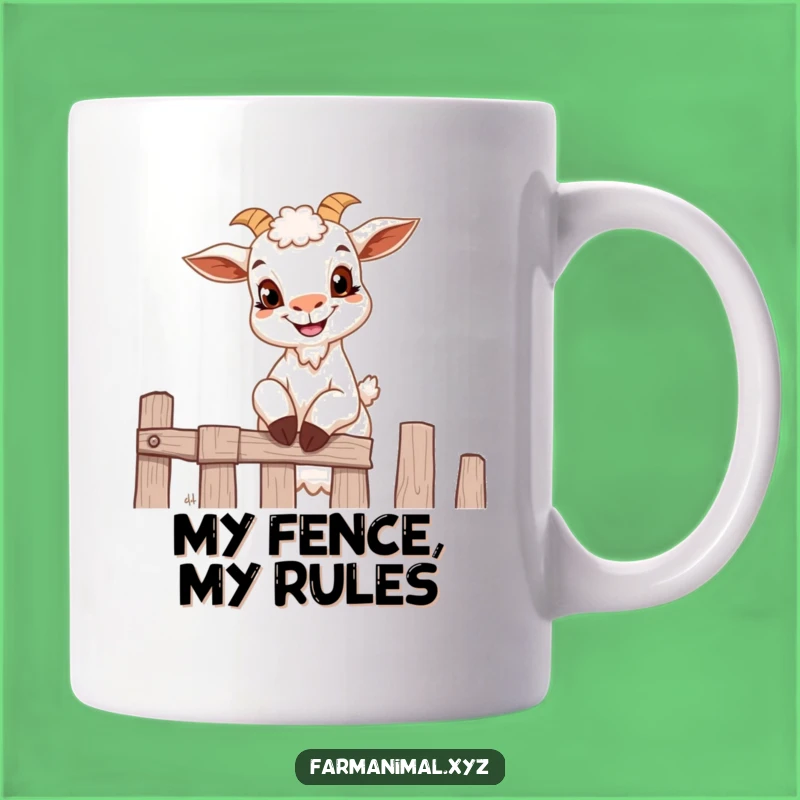 Funny Goat Climbing Fence Mug - Hilarious Mischief Goaty Gift Idea for Animal Lovers