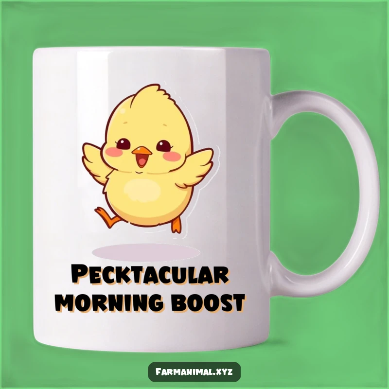 Funny Fluffy Chick Mug: Excitable Hopper, Adorable Funny Gift for Bird Lovers