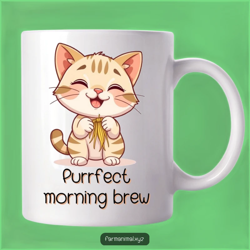 Funny Barn Cat Mug: Playful Hay Chase - Adorable Farm Cat Gift, Perfect Funny Gift!