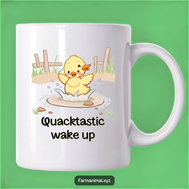 Funny Duckling Splashing Puddle Mug - Joyful Barnyard Fun Gift