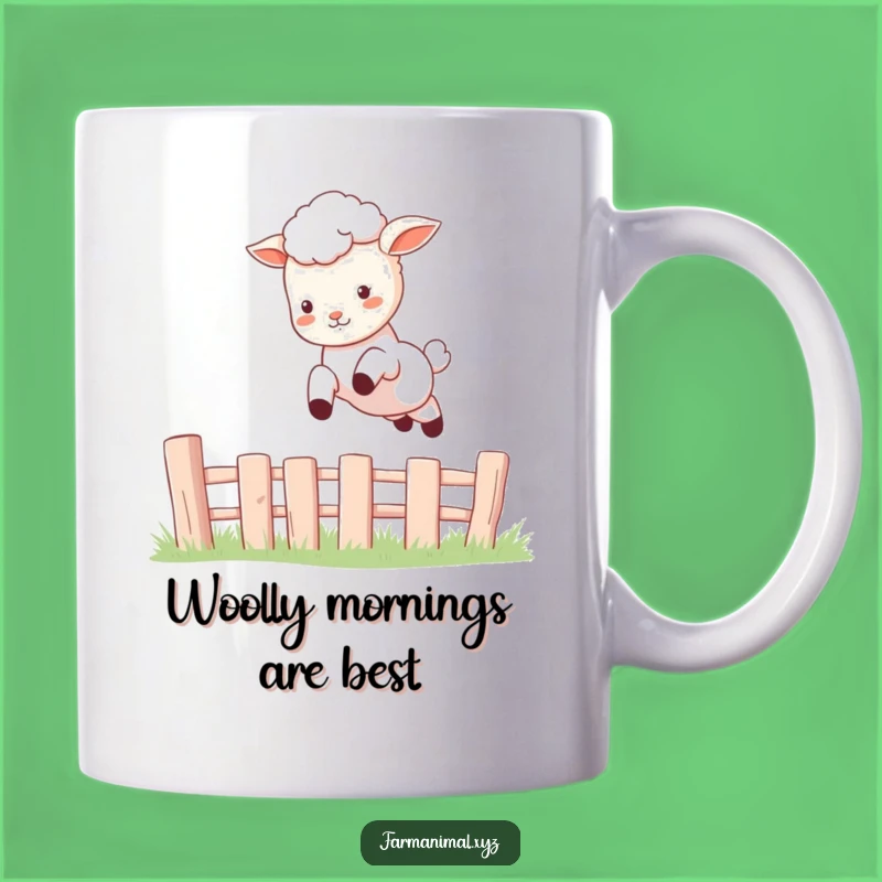 Funny Lamb Leap Mug: Playful Farm Animal Jumping Cup, Hilarious Jumping Lamb Gift, Perfect Funny Gift