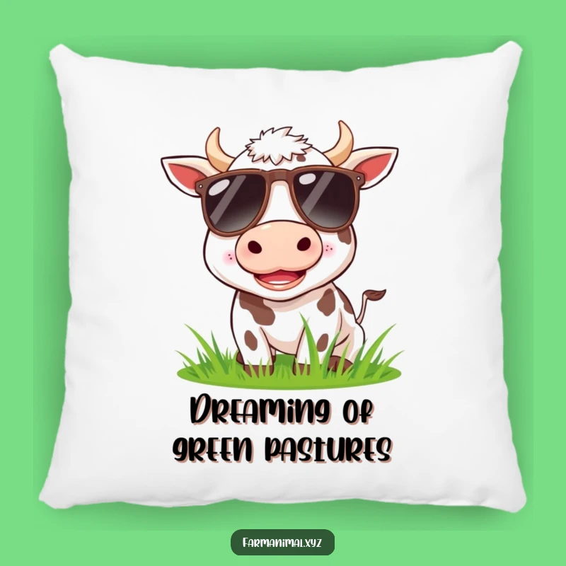 Funny Cow Sunglasses Pillow: Cozy & Hilarious Accent for Your Sofa