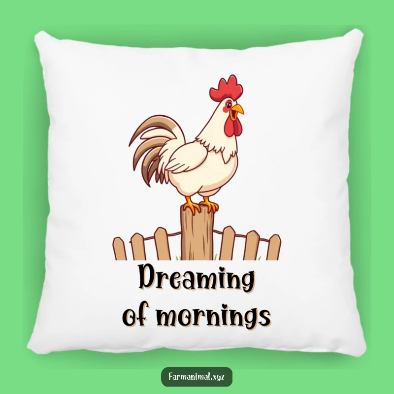 Funny Rooster Crowing Pillow: Cozy Comfort with a Morning Crow