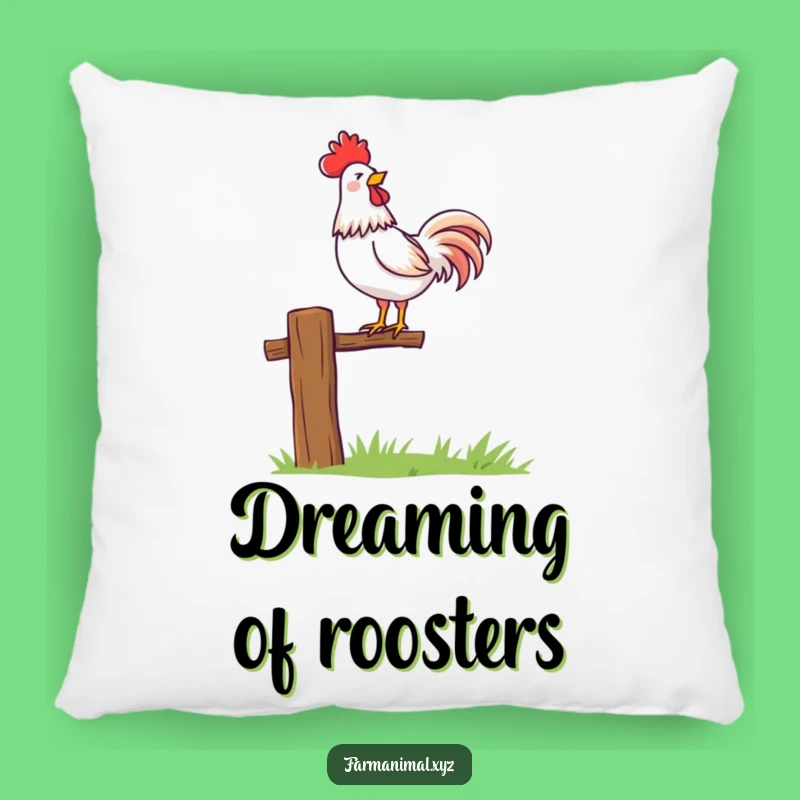 Funny Rooster Crowing Pillow: Cozy Morning Companion!