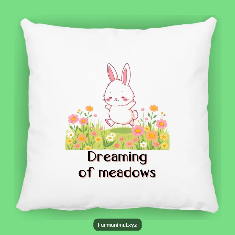 Funny Bunny Pillow - Cozy Fluffy Bunny Hopping, Accent Gift!