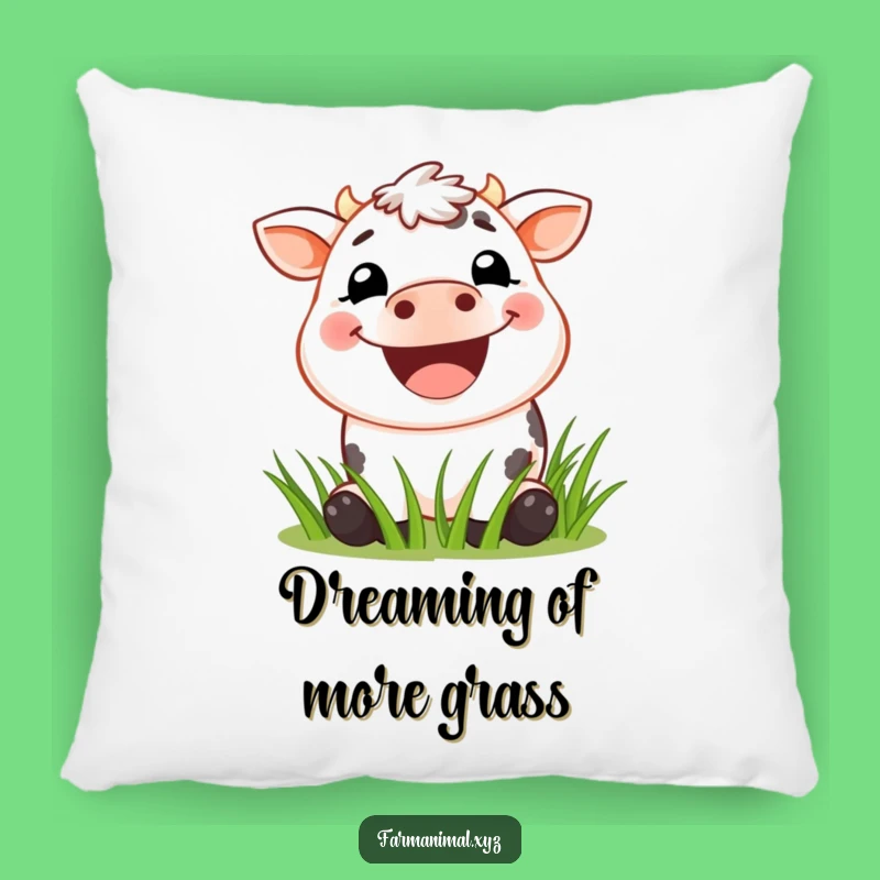 Funny Cow Grinning Pillow: Soft Farm Animal Cushion, Hilarious Grass Muncher Decor, Funny Gift