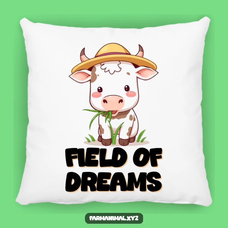Funny Cow Hat Pillow: Cozy Grazing Bovine Cushion Gift