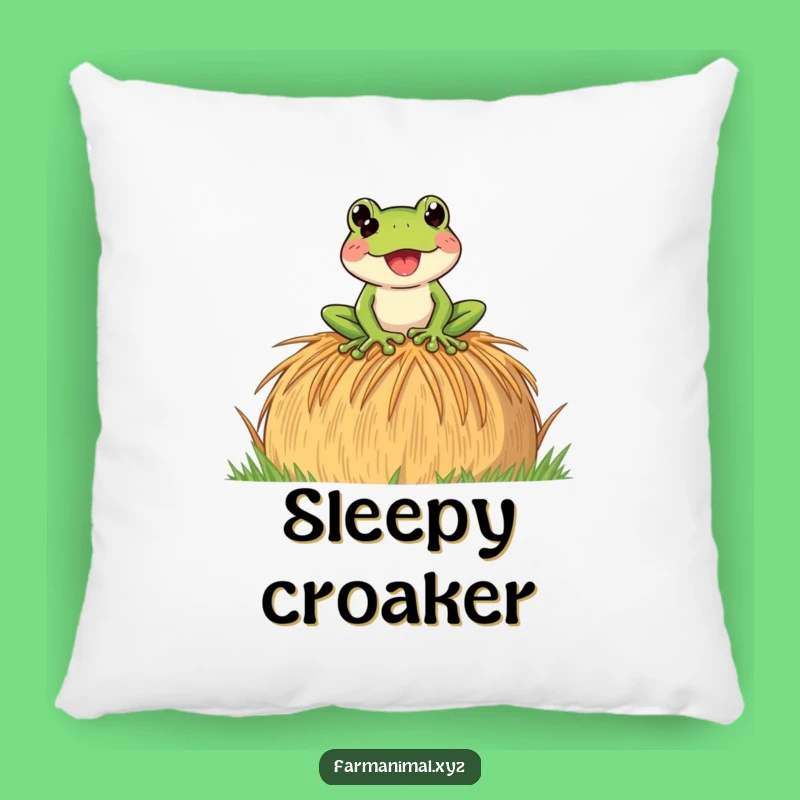 Funny Frog Croak Pillow: Cozy Comfort with a Hay Bale Singer - Ideal Funny Gift!