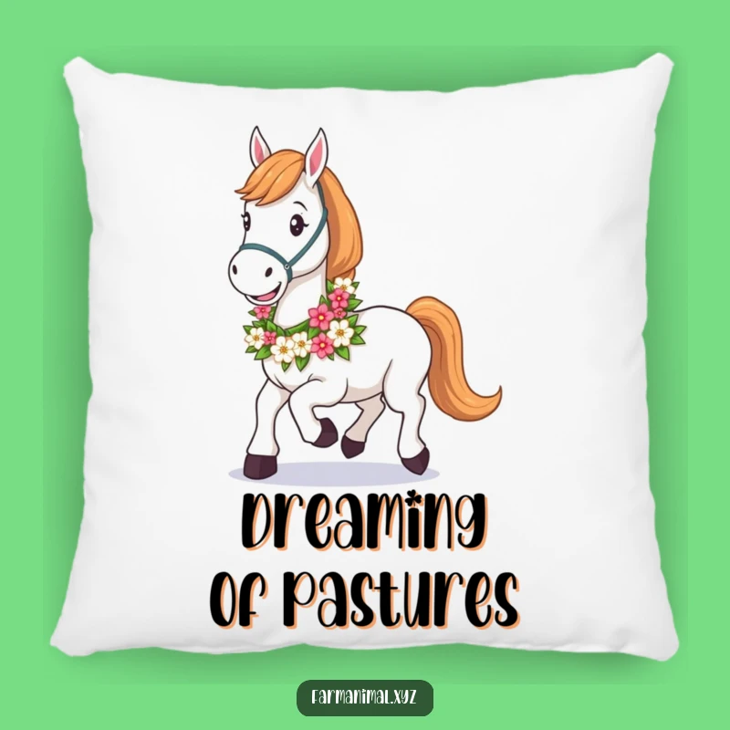 Funny Horse Garland Pillow: Plush Comfort & Funny Equestrian Accent Gift