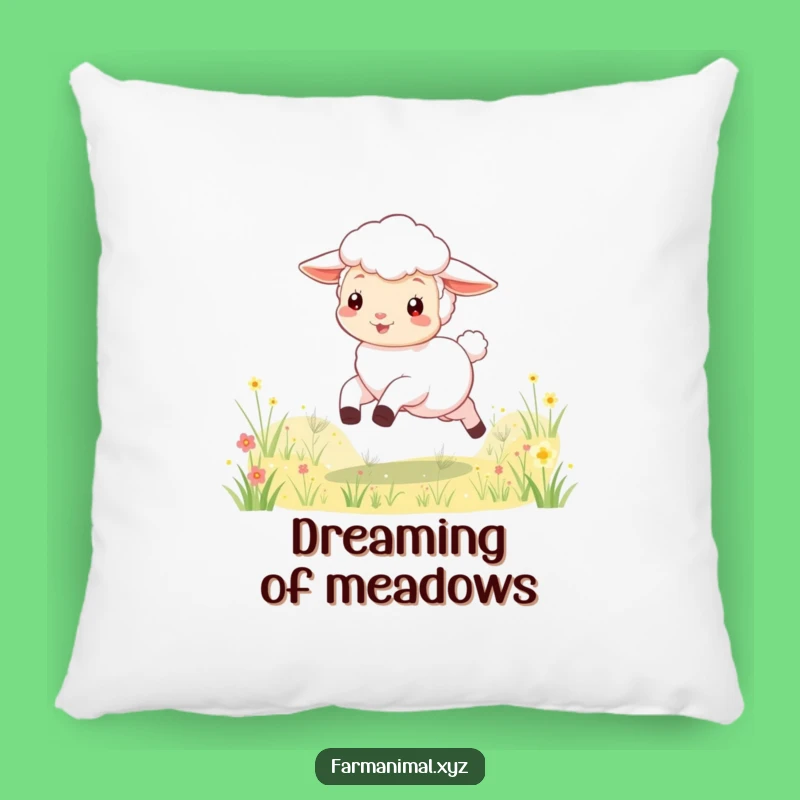 Funny Lamb Skipping Pillow: Cozy Comfort with Playful Meadow Charm