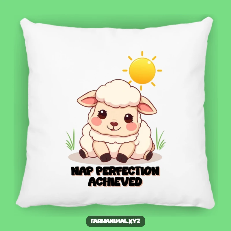 Funny Content Sheep Pillow: Sunny Sky Rest, Cozy Funny Gift for Relaxation