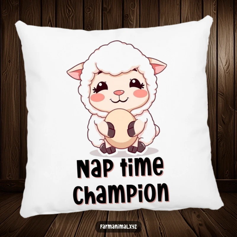 Funny Sheep Chewing Cud Pillow, showing a sheep's peaceful smile and contented chew, perfect for adding farm-themed comfort and tranquility.