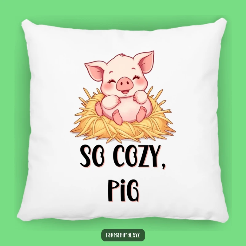 Comforting Funny Piglet Straw Pillow - Cozy Happiness