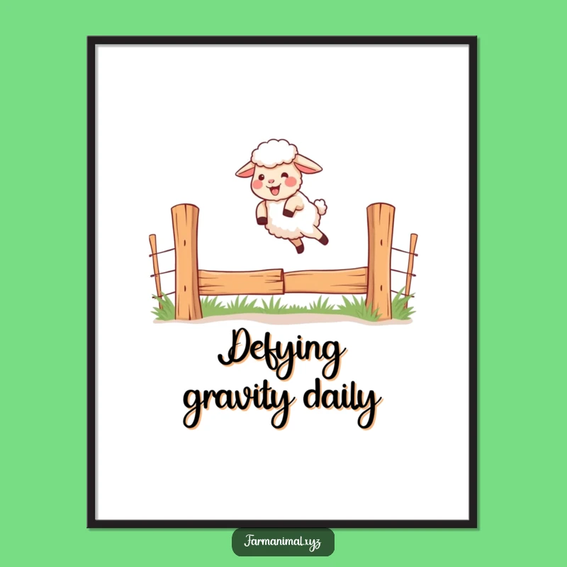 Funny Giggling Sheep Digital Art Print; Decorate With Whimsical Farm Vibes Gift