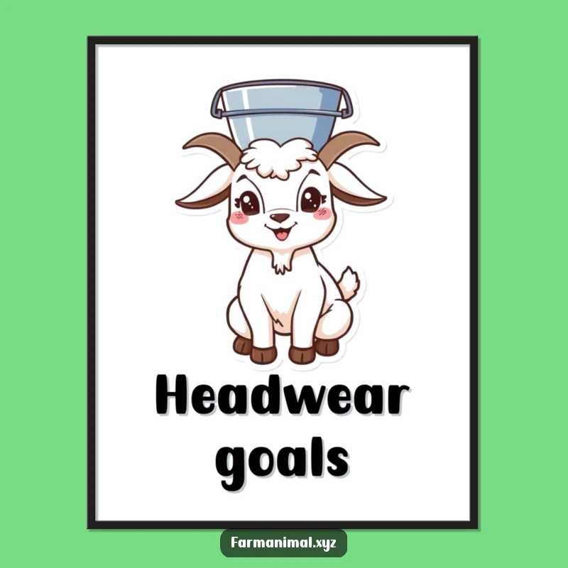 Funny Goat Bucket Head Digital Art: Instant Quirky Fun!