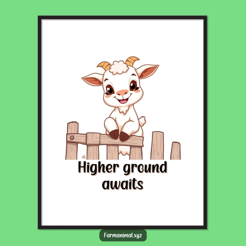 Funny Goat Climbing Fence Digital Art - High-Res Mischief Print for Goaty Fans