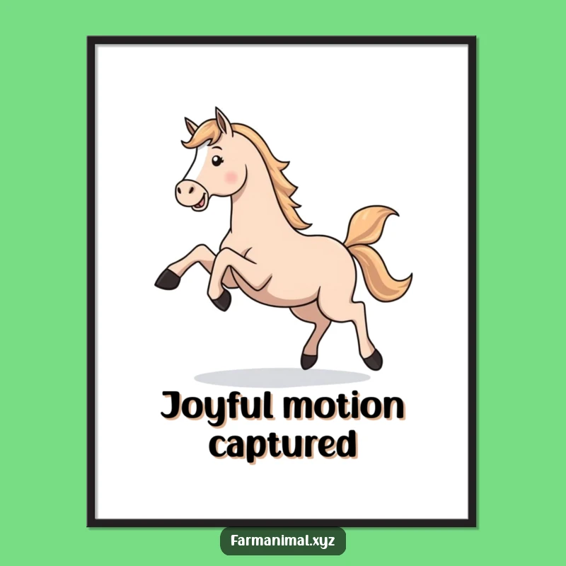 Funny Horse Gallop Digital Art - Instant Playful Equine Decor