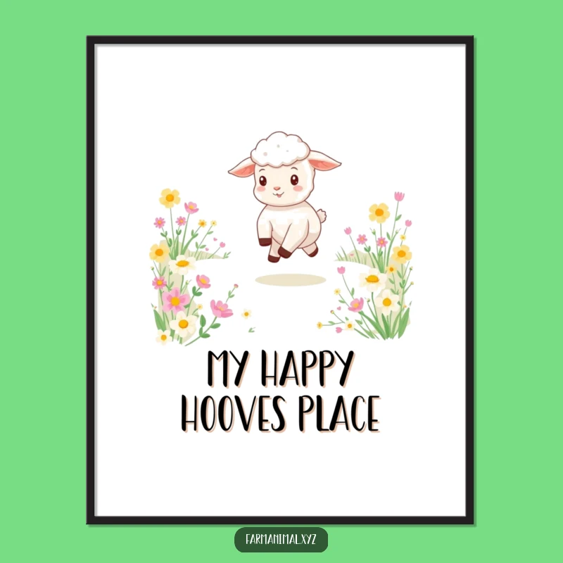 Funny Lamb Meadow Skip Digital Art: Playful Whimsy, Perfect Instant Gift